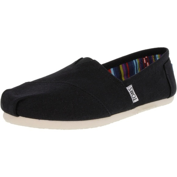 Toms Shoes - TOMS Black Women's Slip On Alpargata Casual Shoe B